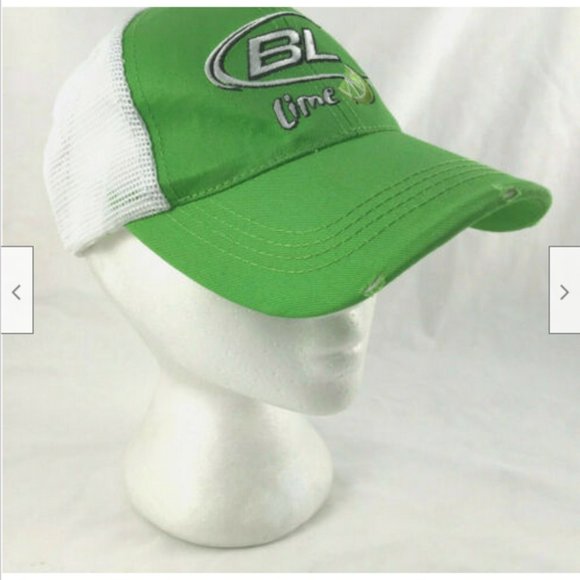 Bud Light Lime Baseball Cap Trucker Snapback Distressed Hat - Picture 4 of 7